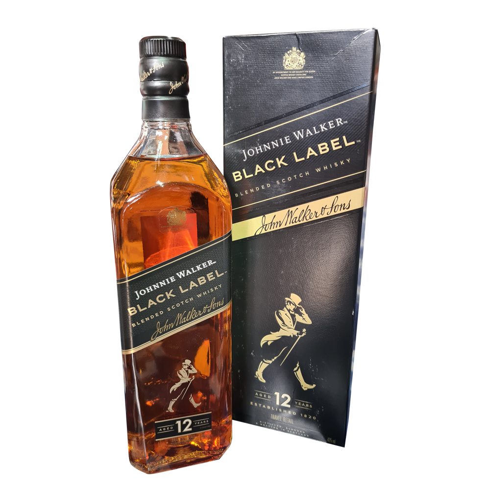 JOHNNIE WALKER BLACK LABEL BLENDED SCOTCH WHISKY (LTR)