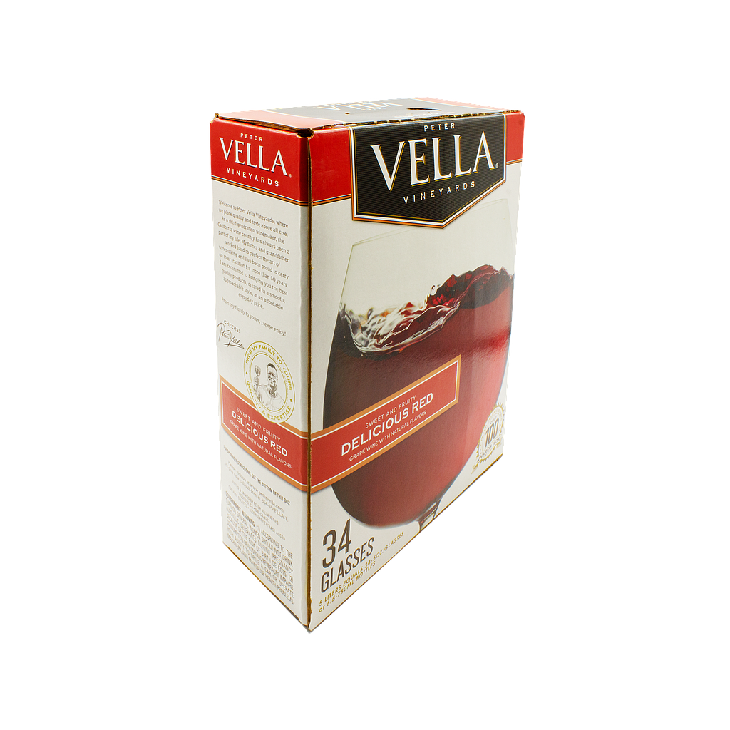 PETER VELLA DELICIOUS RED CASK WINE 5 LTR BuyTaxFree